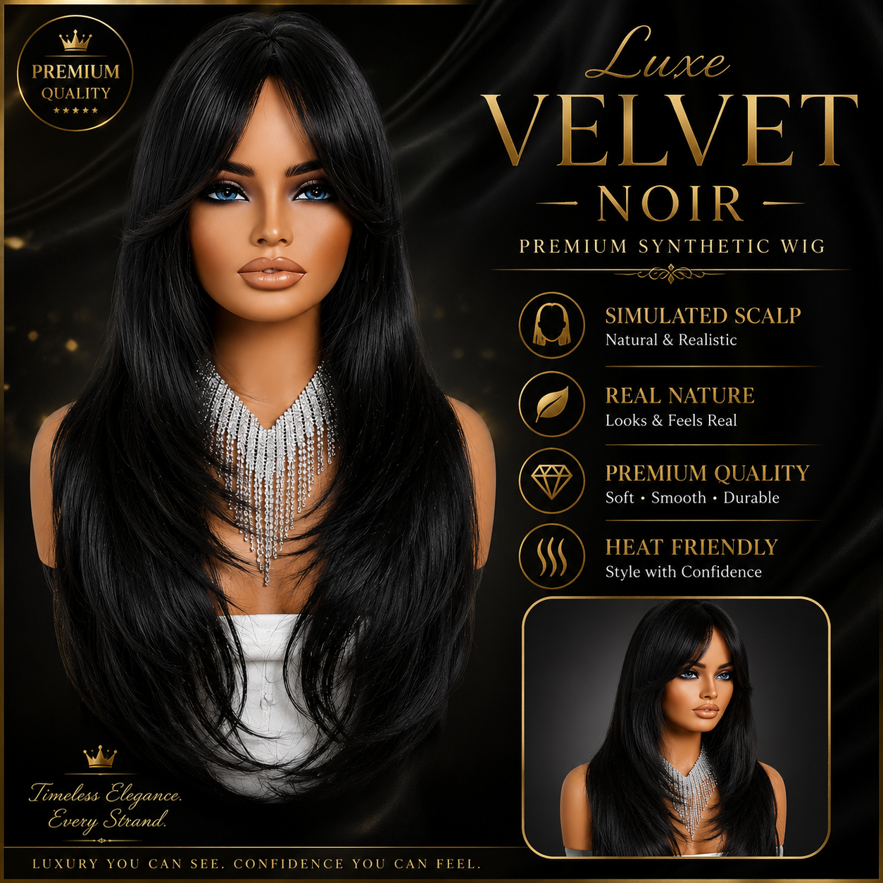 Luxe Noir Layered Wig
