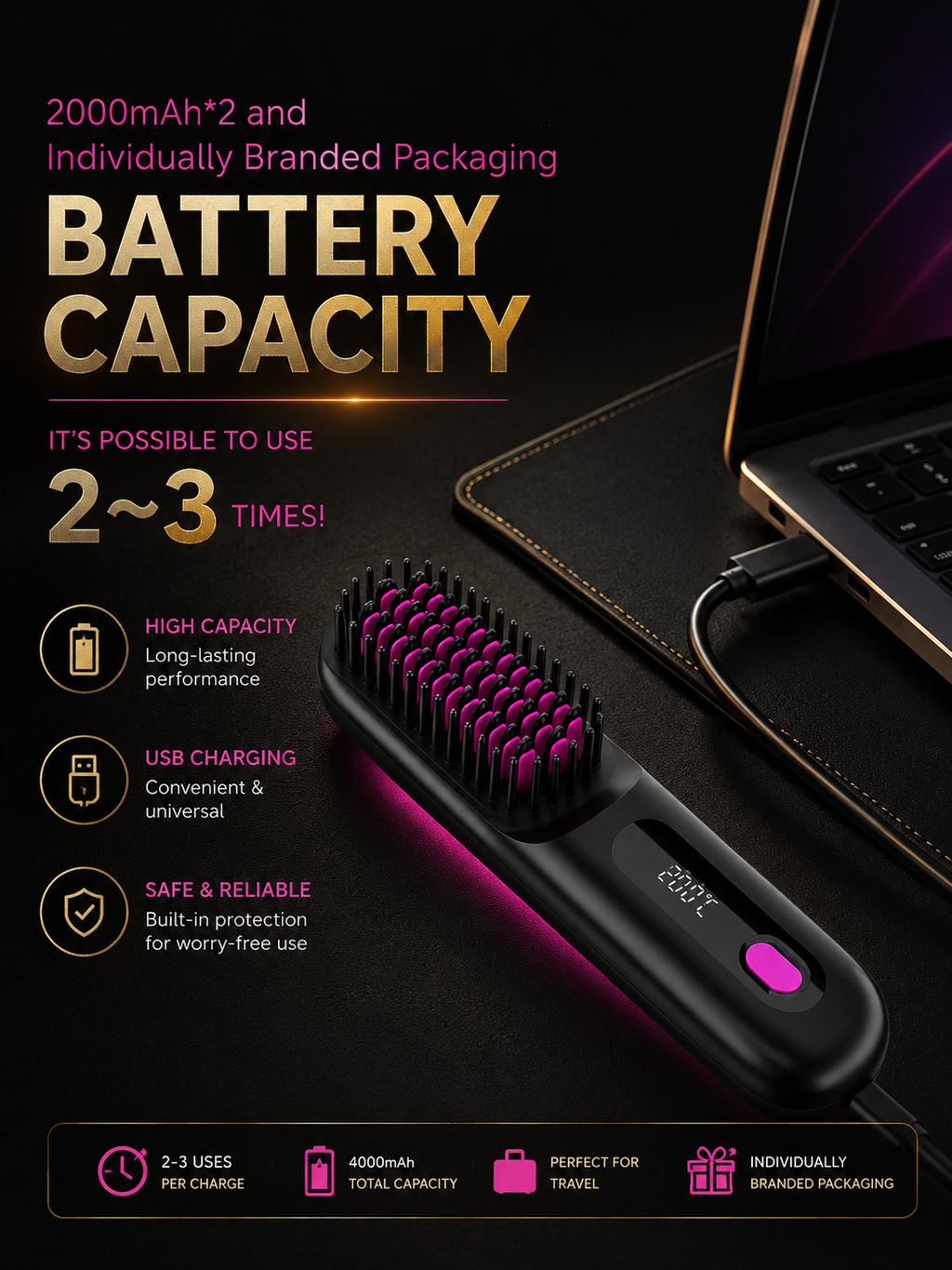 GlowGlide™ Luxury Brush Straightener