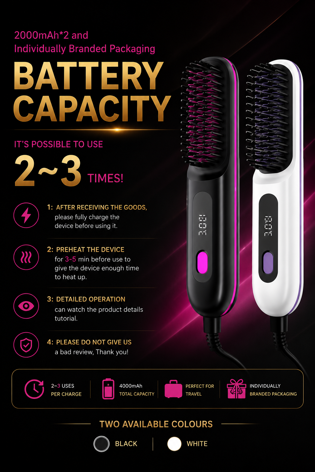 GlowGlide™ Luxury Brush Straightener